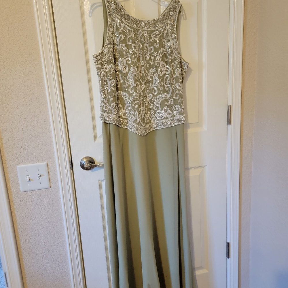 Sage colored formal dress